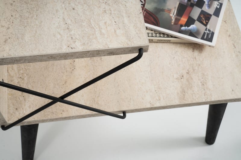 Kaysie Natbord 50 cm - Sort/Marmor - Møbler - Borde - Aflastningsbord - Sengebord