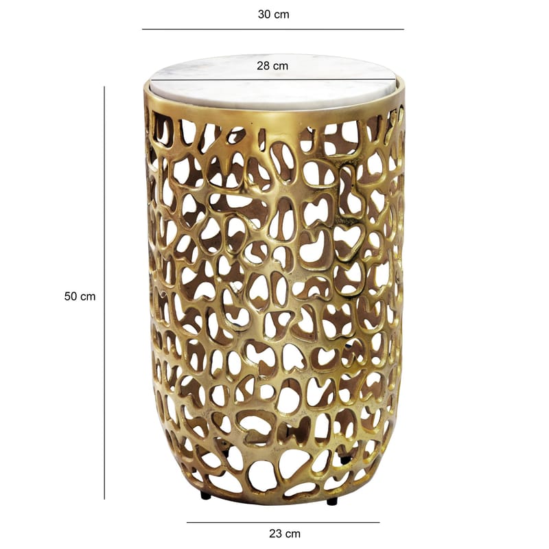 Kelilo sidebord 30 cm - hvid og guld - Møbler - Borde - Aflastningsbord - Lampebord