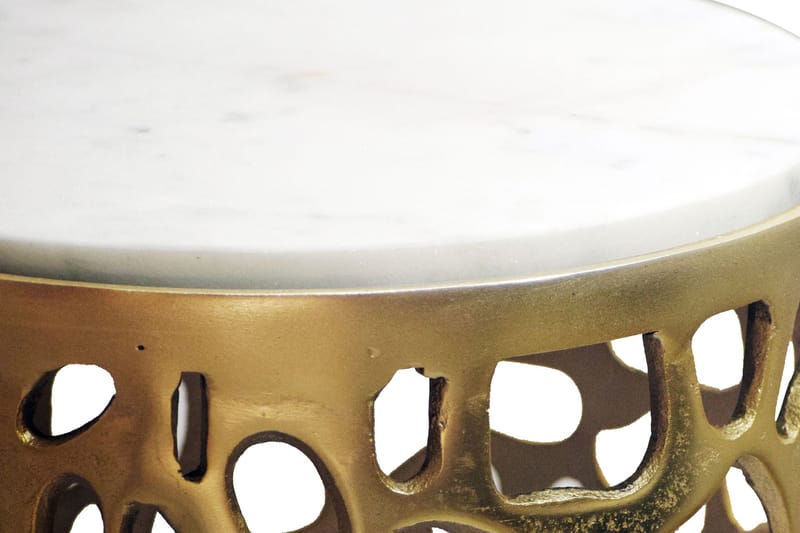 Kelilo sidebord 30 cm - hvid og guld - Møbler - Borde - Aflastningsbord - Lampebord