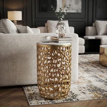 Kelilo sidebord 30 cm - hvid og guld - Møbler - Borde - Aflastningsbord - Lampebord