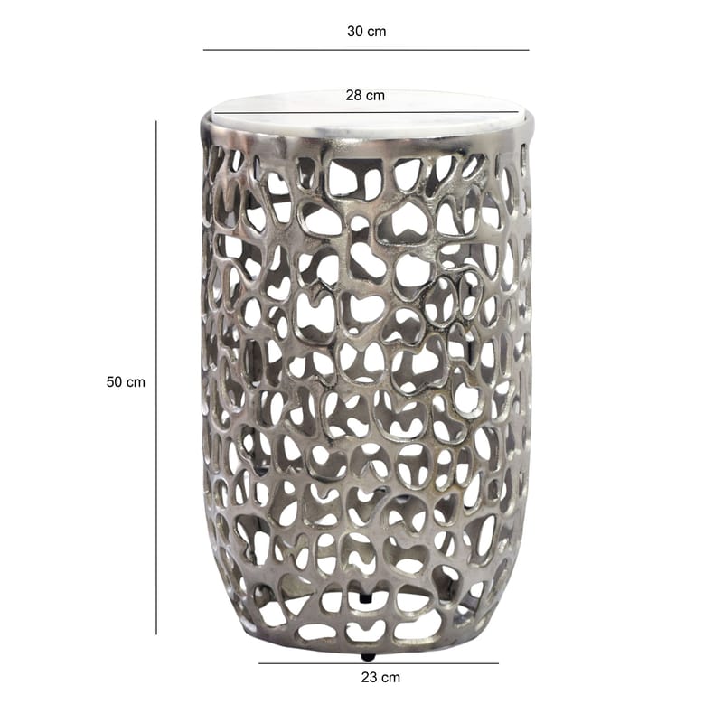 Kelilo sidebord 30 cm - hvid og sølv - Møbler - Borde - Aflastningsbord - Lampebord