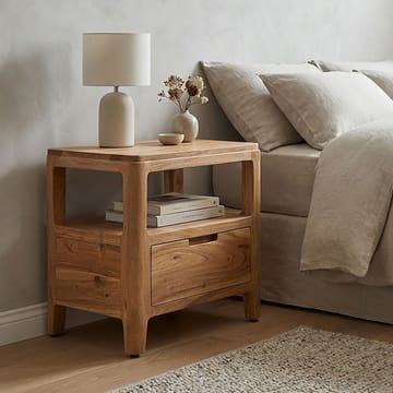 Kelira natbord 45 cm - Varm lysebrun - Møbler - Borde - Aflastningsbord - Sengebord