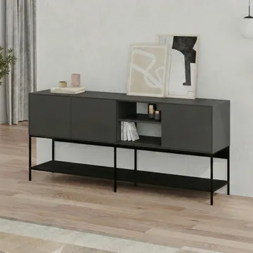 Kenvor Konsol 180x80x40 cm - Antracit, Wood Black, Sort - Møbler - Borde - Aflastningsbord - Entrébord