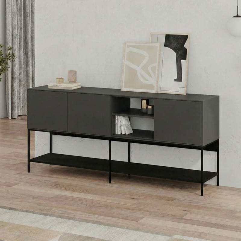 Kenvor Konsol 180x80x40 cm - Antracit, Wood Black, Sort - Møbler - Borde - Aflastningsbord - Entrébord