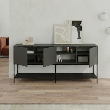 Kenvor Konsol 180x80x40 cm - Antracit, Wood Black, Sort - Møbler - Borde - Aflastningsbord - Entrébord