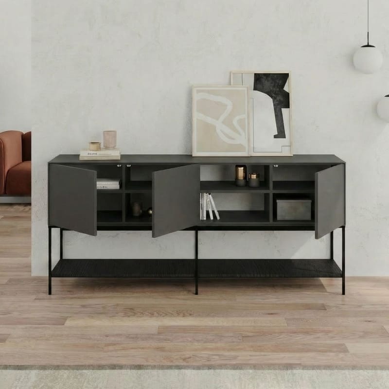 Kenvor Konsol 180x80x40 cm - Antracit, Wood Black, Sort - Møbler - Borde - Aflastningsbord - Entrébord