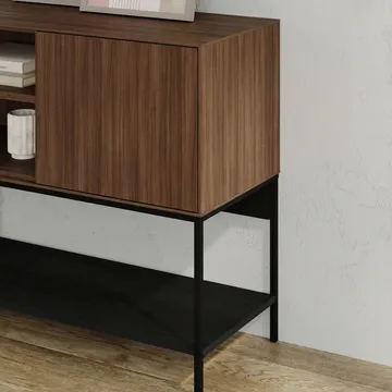 Kenvor Konsol 180x80x40 cm - Milano Walnut, Wood Black, Black - Møbler - Borde - Aflastningsbord - Entrébord