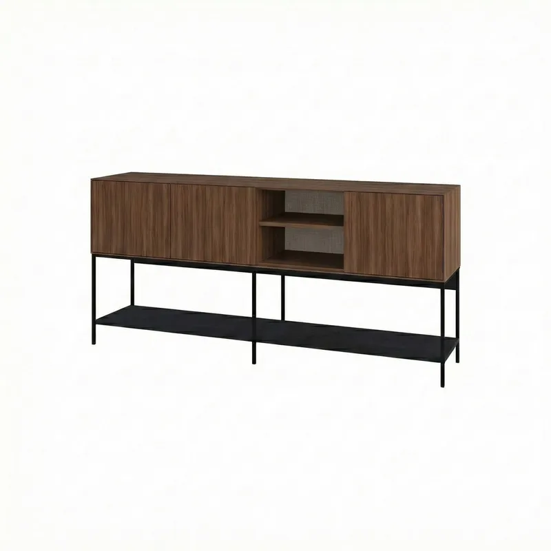 Kenvor Konsol 180x80x40 cm - Milano Walnut, Wood Black, Black - Møbler - Borde - Aflastningsbord - Entrébord