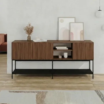 Kenvor Konsol 180x80x40 cm - Milano Walnut, Wood Black, Black - Møbler - Borde - Aflastningsbord - Entrébord