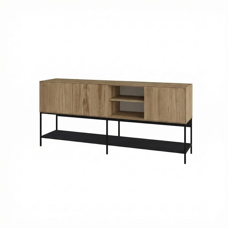 Kenvor Konsol 180x80x40 cm - Natur-eg, Wood Black, sort - Møbler - Borde - Aflastningsbord - Entrébord