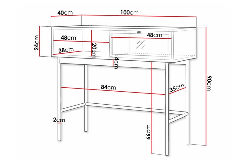 Kintore Sidebord 100 cm - Sort - Lampebord - Bakkebord & små borde