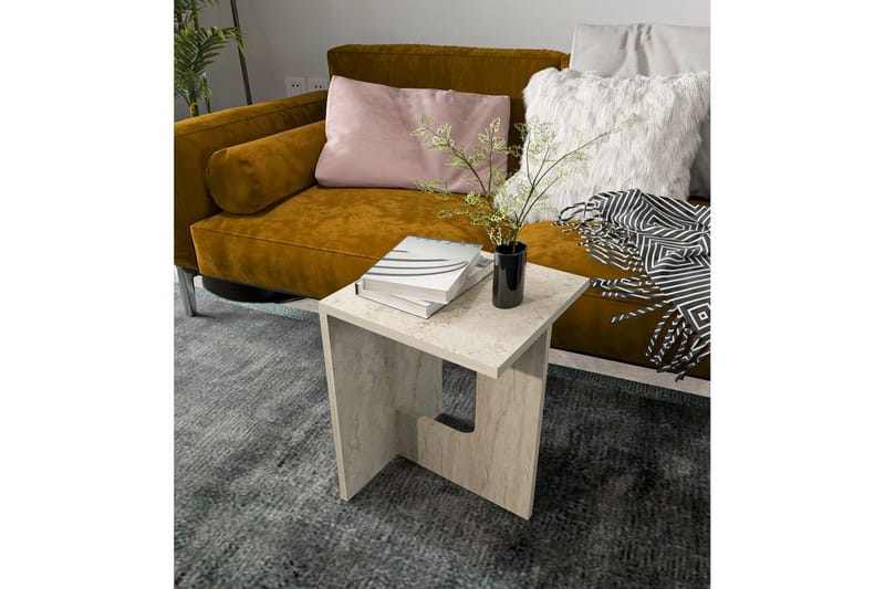 Kiros Sidebord 35x35 cm - Beige - Møbler - Borde - Aflastningsbord - Lampebord