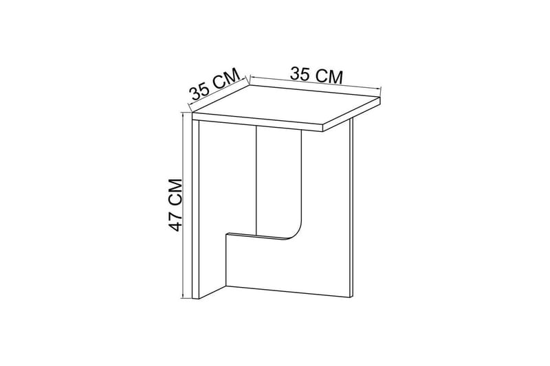Kiros Sidebord 35x35 cm - Beige - Møbler - Borde - Aflastningsbord - Lampebord