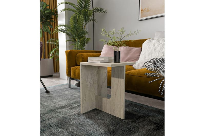 Kiros Sidebord 35x35 cm - Beige - Møbler - Borde - Aflastningsbord - Lampebord