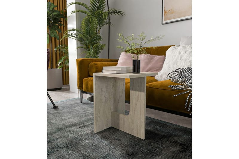 Kiros Sidebord 35x35 cm - Beige - Møbler - Borde - Aflastningsbord - Lampebord