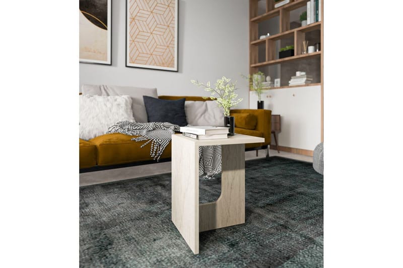 Kiros Sidebord 35x35 cm - Beige - Møbler - Borde - Aflastningsbord - Lampebord