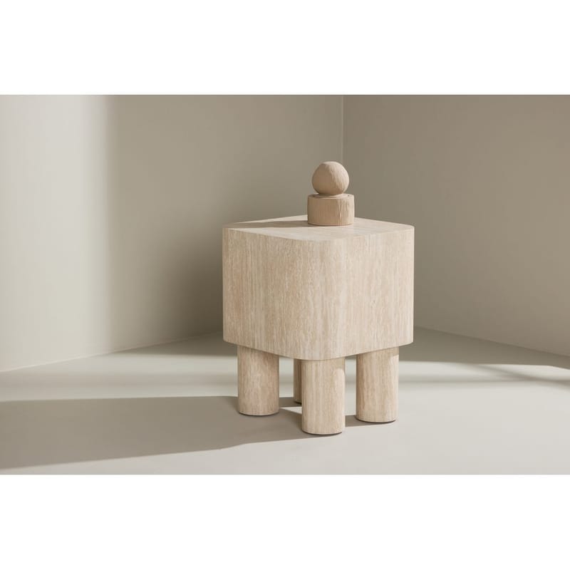 Klirou Sidebord 40 cm - Beige - Møbler - Borde - Aflastningsbord - Lampebord
