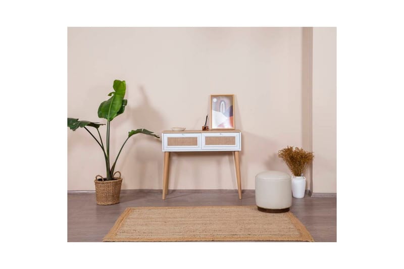 Kommode Jatinder Hvid / Eg - Hvidfarvet træ/Mellemfarvet træ - Møbler - Borde - Aflastningsbord - Lampebord