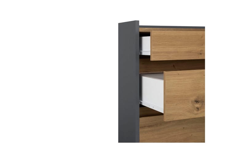 Kommode Kosmo Antracit/Eg, 4 skuffer - Antracit/Eg, 4 skuffer - Opbevaring - Opbevaringsmøbler - Kommode - Entrékommode
