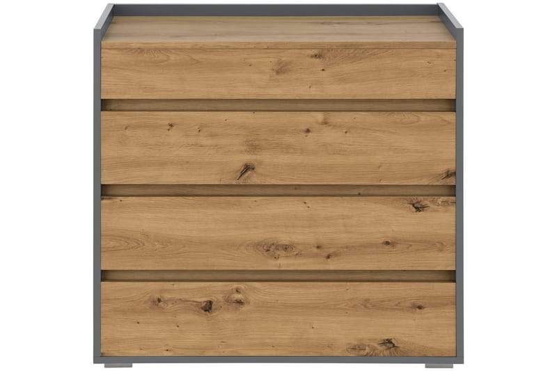 Kommode Kosmo Antracit/Eg, 4 skuffer - Antracit/Eg, 4 skuffer - Møbler - Borde - Aflastningsbord - Entrébord