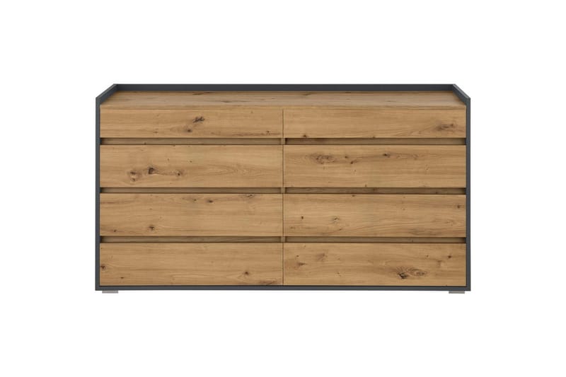 Kommode Kosmo Antracit/Eg, 8 skuffer - Antracit/Eg, 8 skuffer - Møbler - Borde - Aflastningsbord - Entrébord