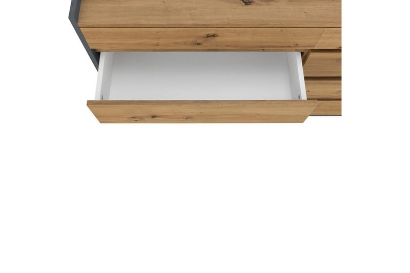 Kommode Kosmo Antracit/Eg, 8 skuffer - Antracit/Eg, 8 skuffer - Møbler - Borde - Aflastningsbord - Entrébord