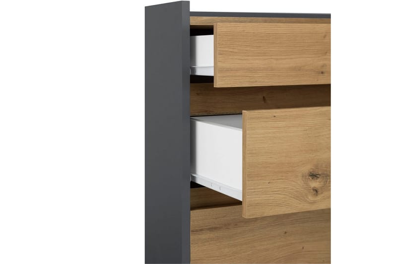 Kommode Kosmo Antracit/Eg, 8 skuffer - Antracit/Eg, 8 skuffer - Møbler - Borde - Aflastningsbord - Entrébord