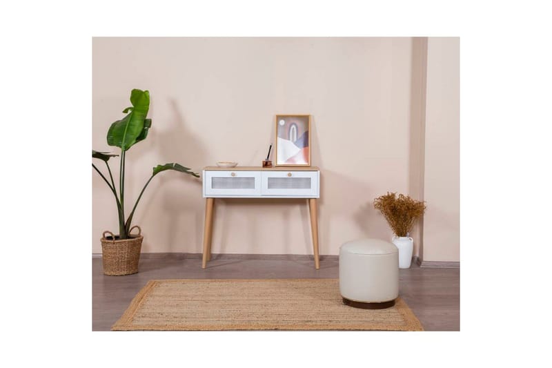 Kommode Mjudi Hvid / Eg - Hvid/Lysfarvet træ - Møbler - Borde - Aflastningsbord - Entrébord
