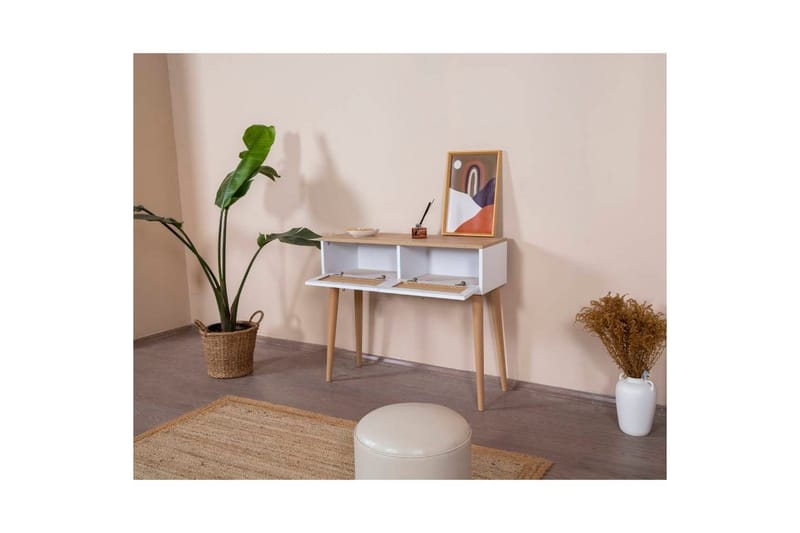 Kommode Terra Hvid / Eg - Hvid/Lysfarvet træ - Møbler - Borde - Aflastningsbord - Lampebord