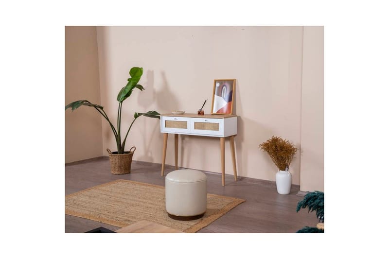 Kommode Terra Hvid / Eg - Hvid/Lysfarvet træ - Møbler - Borde - Aflastningsbord - Lampebord