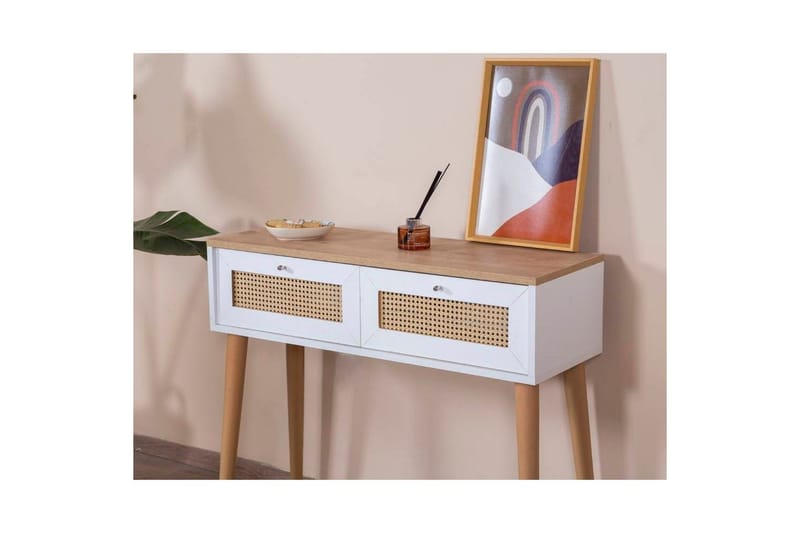 Kommode Terra Hvid / Eg - Hvid/Lysfarvet træ - Møbler - Borde - Aflastningsbord - Lampebord