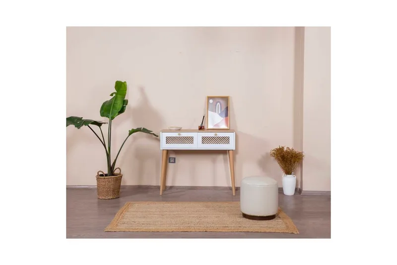 Kommode Velin Hvid / Eg - Mellemfarvet træ/Hvid - Møbler - Borde - Aflastningsbord - Entrébord