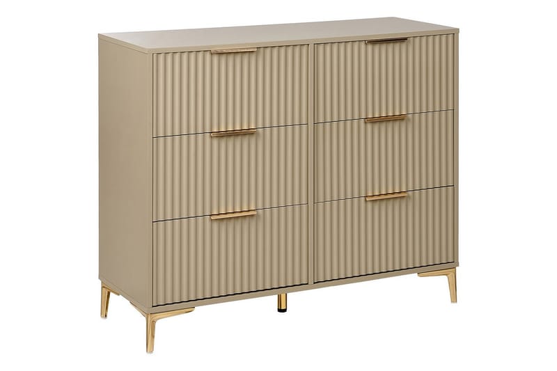 Kommode Walcott Beige, guld - Beige, guld - Møbler - Borde - Aflastningsbord - Entrébord