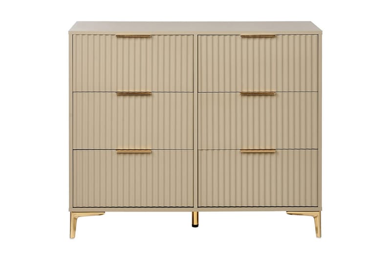 Kommode Walcott Beige, guld - Beige, guld - Møbler - Borde - Aflastningsbord - Entrébord