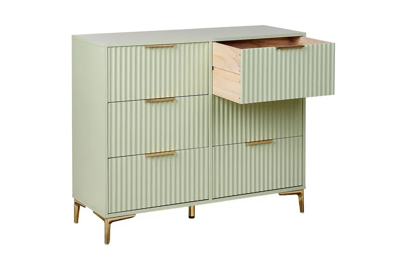 Kommode Walcott Grøn, guld - Grøn, guld - Opbevaring - Opbevaringsmøbler - Kommode
