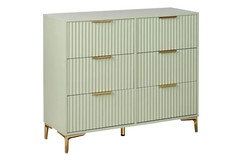 Kommode Walcott Grøn, guld, Grøn, guld