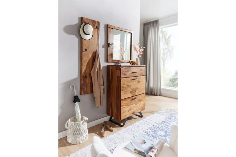 Kommode Wohnling Massivt træ med 5 skuffer, trækant, landhus - Opbevaring - Opbevaringsmøbler - Kommode - Entrékommode