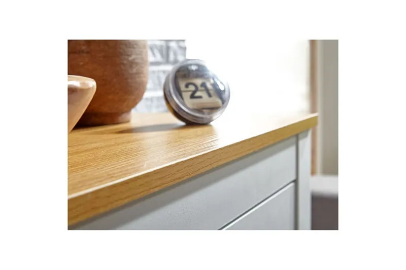 Kommode Wohnling med 3 skuffer 2 døre bicolor hvid eg landstil - Opbevaring - Opbevaringsmøbler - Kommode - Entrékommode