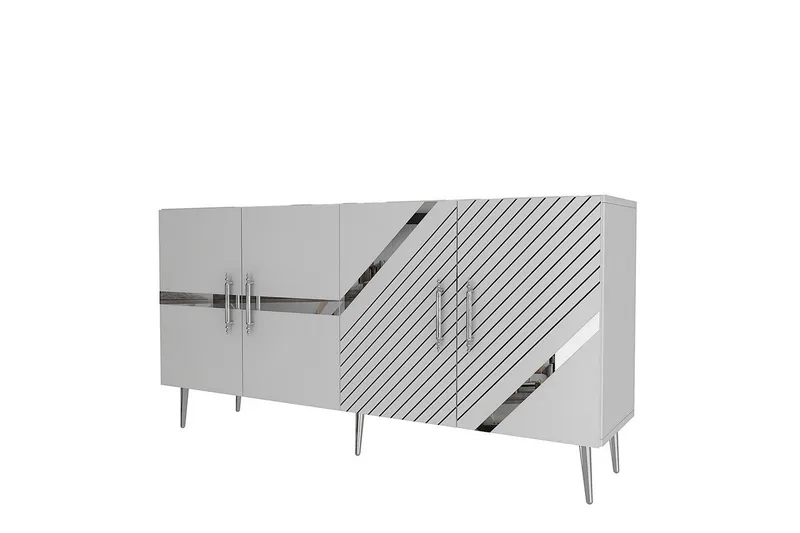 Konsol Bielany Hvid / Sølv, Hvid / Sølv