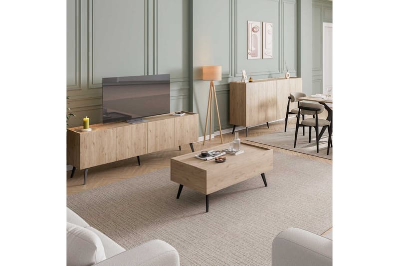 Konsol Bulskoll Eg - Mellemfarvet træ - Møbler - Borde - Aflastningsbord - Entrébord