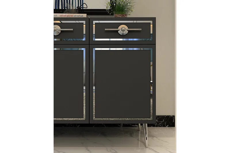 Konsol Colomieuy Antracit / Sølv - Antracit / Sølv - Møbler - Borde - Aflastningsbord - Entrébord