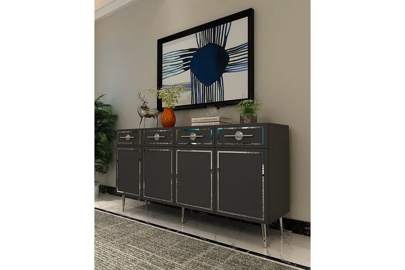 Konsol Colomieuy Antracit / Sølv - Antracit / Sølv - Møbler - Borde - Aflastningsbord - Entrébord