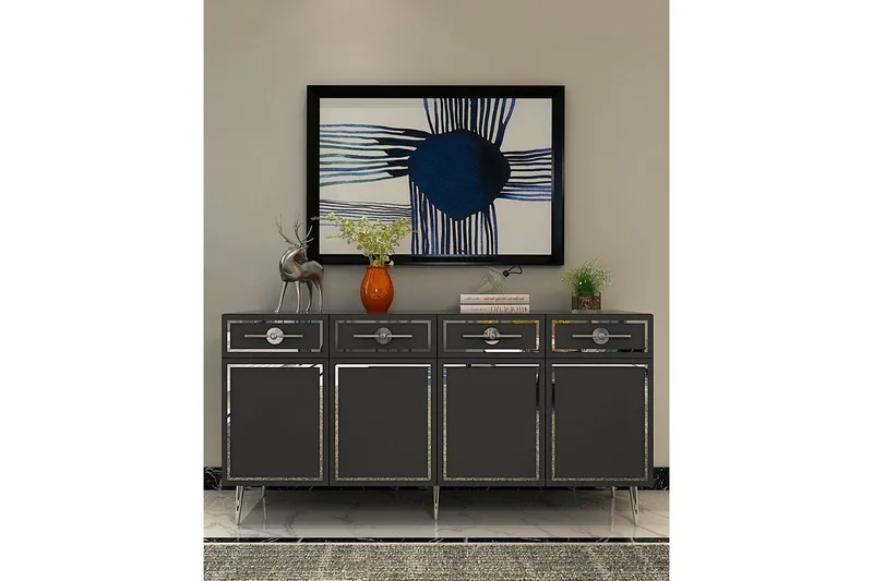 Konsol Colomieuy Antracit / Sølv - Antracit / Sølv - Møbler - Borde - Aflastningsbord - Entrébord