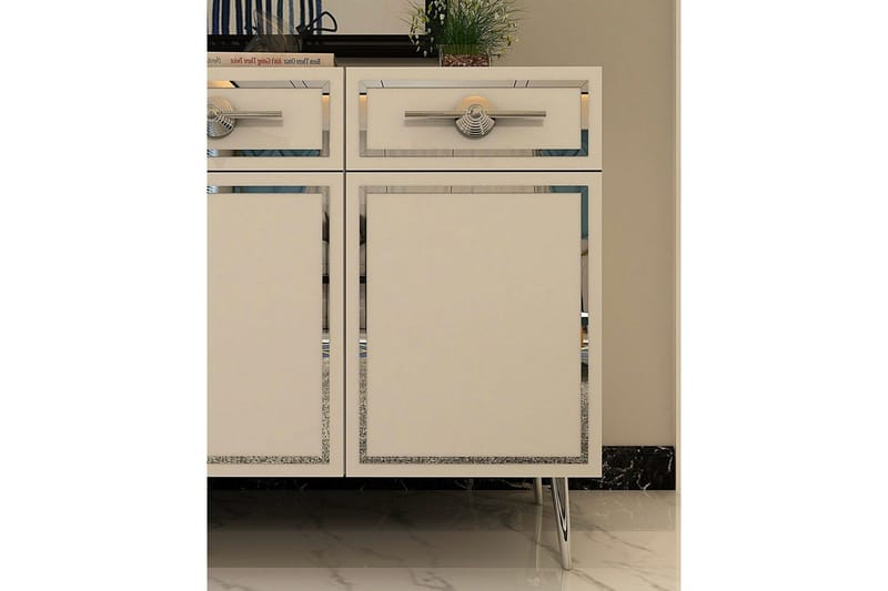 Konsol Colomieuy Hvid / Sølv - Hvid / Sølv - Møbler - Borde - Aflastningsbord - Entrébord