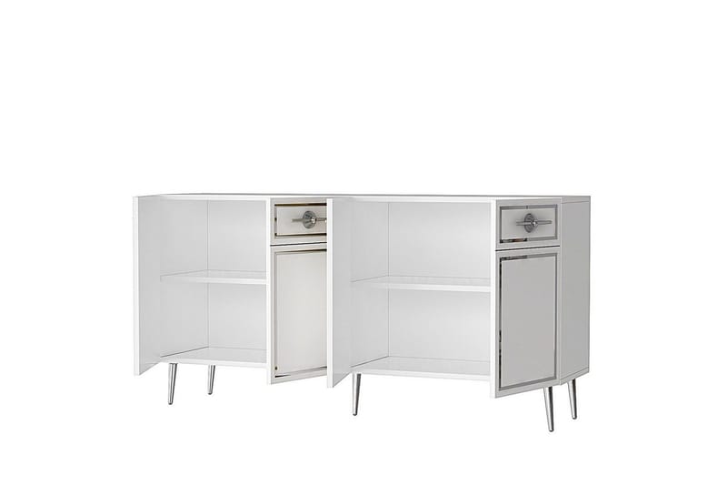 Konsol Colomieuy Hvid / Sølv - Hvid / Sølv - Møbler - Borde - Aflastningsbord - Entrébord