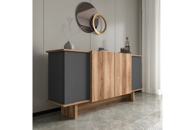 Konsol Diannare Antracit / Valnød - Antracit / Valnød - Møbler - Borde - Aflastningsbord - Entrébord