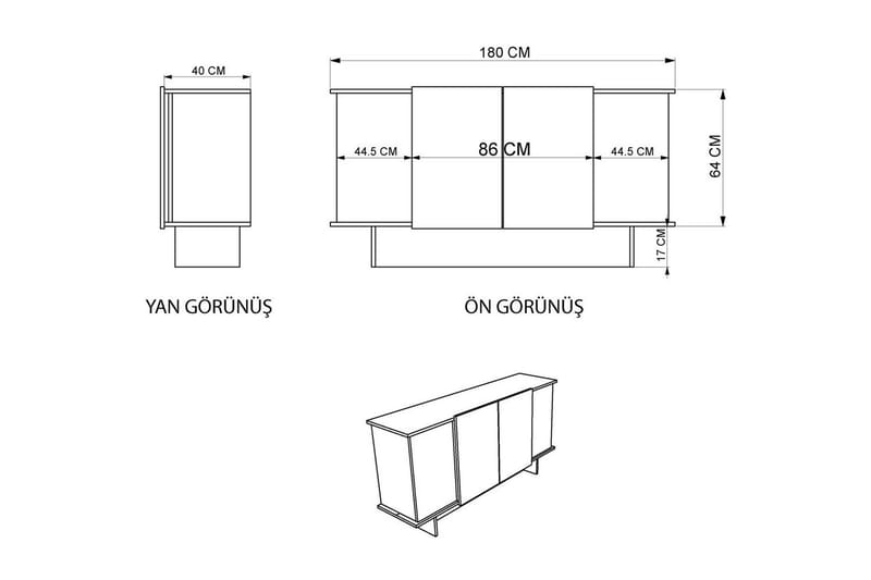 Konsol Diannare Antracit / Valnød - Antracit / Valnød - Møbler - Borde - Aflastningsbord - Entrébord