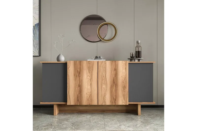 Konsol Diannare Antracit / Valnød - Antracit / Valnød - Møbler - Borde - Aflastningsbord - Entrébord