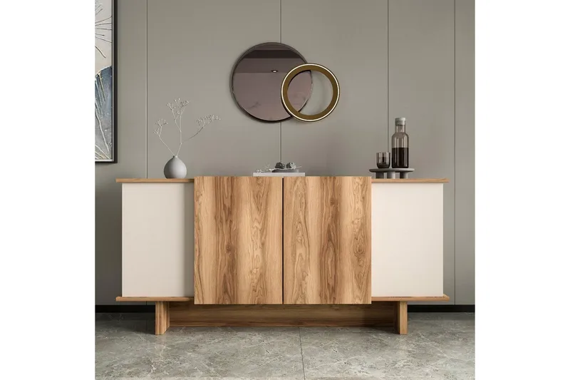 Konsol Diannare Sand / Valnød - Sand / Valnød - Møbler - Borde - Aflastningsbord - Entrébord