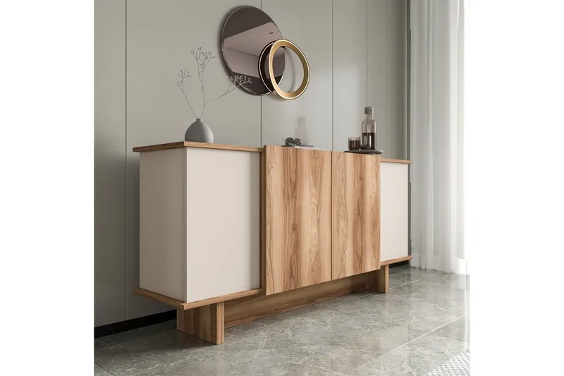 Konsol Diannare Sand / Valnød - Sand / Valnød - Møbler - Borde - Aflastningsbord - Entrébord